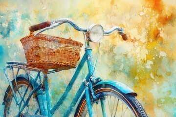 A bike with a wicker basket attached to the front, ideal for errands or casual rides