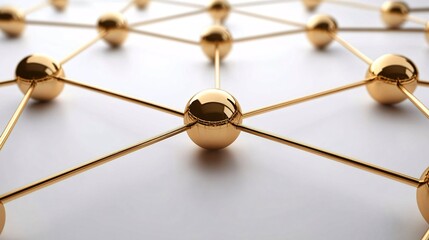 Aufkleber - Golden network representing connections and collaboration in business and technology