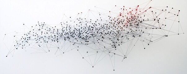 Aufkleber - Network connecting points with lines showing data flow and information exchange