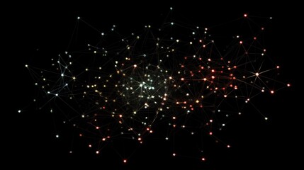 Aufkleber - Network connecting points of light creating a futuristic technological design