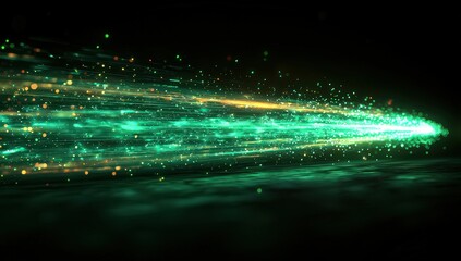 Poster - Green laser beams, speed lines, light streaks