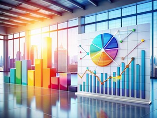 Poster - Business Infographics with Graphs and Charts for Professional Use in Modern Presentations