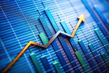 Poster - Business Growth Graph with Upward Arrow in Macro Perspective for Visualizing Success and Trends