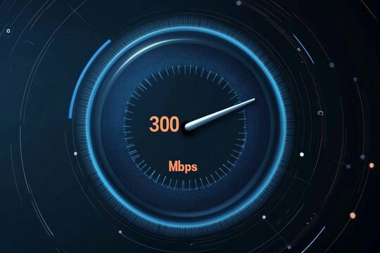 A simple graphic showing a speedometer-style interface with a needle pointing to 