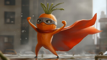 Playful Carrot Captain Character  