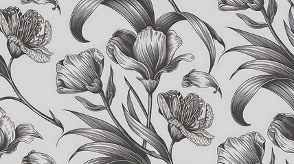Vector Flax floral botanical flowers. Wild spring leaf wildflower isolated. Black and white engraved ink art. Seamless background pattern. Fabric wallpaper print texture.