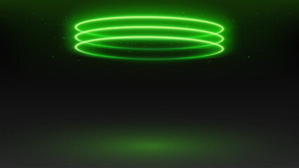 Wall Mural - Stage ring light portal effect with magic neon glow. Hologram teleport. Energy ring for game. Magic gate in fantasy game. Artificial Intelligence.