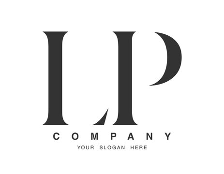 LP logo design. Initial letter l and p serif font style. Creative classic company name typography. Trendy logotype or identity.