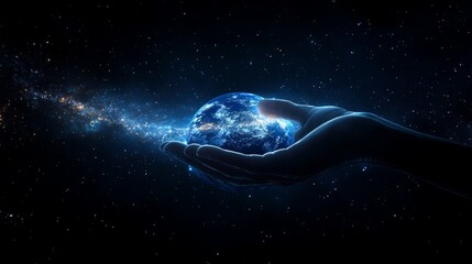 Wall Mural - The greatness of the cosmos and the touch to the galaxy