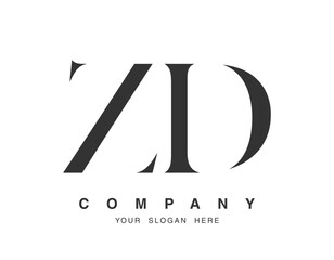 Aufkleber - ZD logo design. Initial letter z and d serif font style. Creative classic company name typography. Trendy logotype or identity.