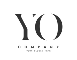 YO logo design. Initial letter y and o serif font style. Creative classic company name typography. Trendy logotype or identity.