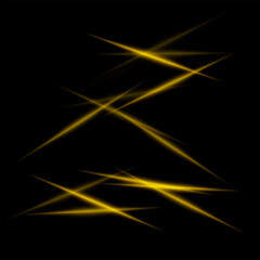 Dynamic intersecting yellow golden laser beams on a dark background, creating an intense and futuristic effect