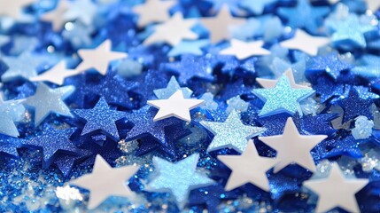 Abstract background with white and blue stars