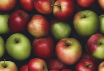 Set of various beautiful fresh apples in different colours isolated on transparent background