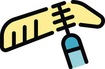 Poster - Electronic thermometer measuring body temperature, healthcare icon in filled outline style