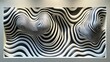 © Muamanah - Black and White Abstract Sculpture with Wavy Stripes