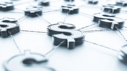 Poster - Abstract image of signs showing financial connections and business opportunities.