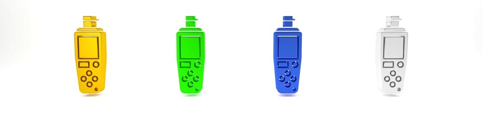 Poster - colorful portable sensor icon isolated on white background. minimalism concept. 3d render illustrati