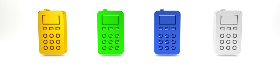 Poster - Colorful Remote control icon isolated on white background. Minimalism concept. 3D render illustration