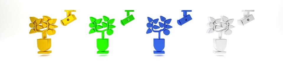Poster - colorful smart farming technology - farm automation system in app icon isolated on white background.