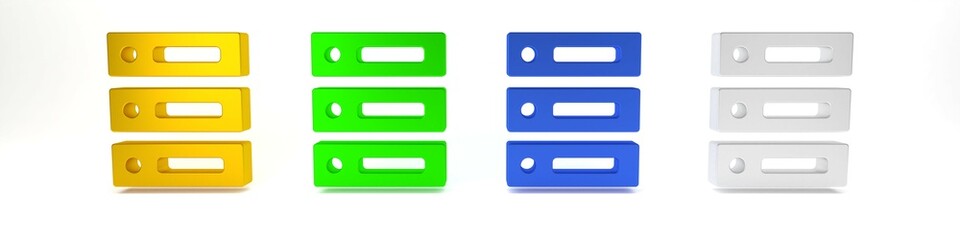 Poster - Colorful Server, Data, Web Hosting icon isolated on white background. Minimalism concept. 3D render illustration