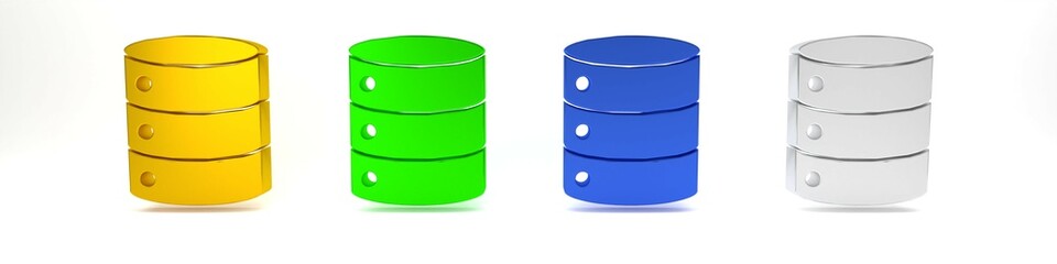Poster - Colorful Server, Data, Web Hosting icon isolated on white background. Minimalism concept. 3D render illustration