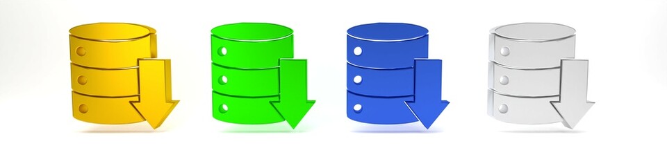 Poster - Colorful Server, Data, Web Hosting icon isolated on white background. Minimalism concept. 3D render illustration