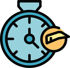 Poster - Stopwatch with a speedometer icon symbolizing the concept of time passing quickly
