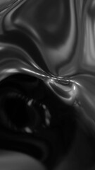 Poster - abstract liquid design with reflection dark grey light
