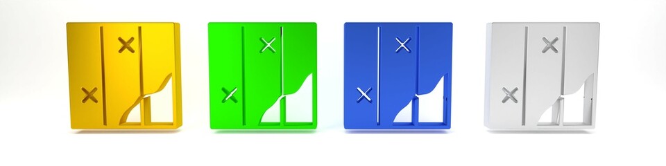 Poster - colorful folded map icon isolated on white background. minimalism concept. 3d render illustration