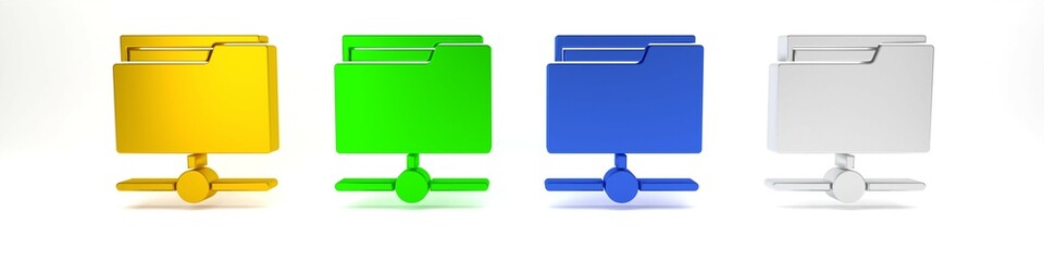 Poster - colorful ftp folder icon isolated on white background. software update, transfer protocol, router, t
