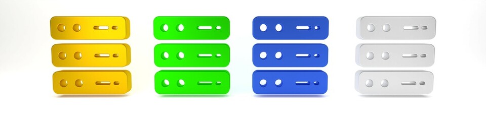 Poster - Colorful Server, Data, Web Hosting icon isolated on white background. Minimalism concept. 3D render illustration