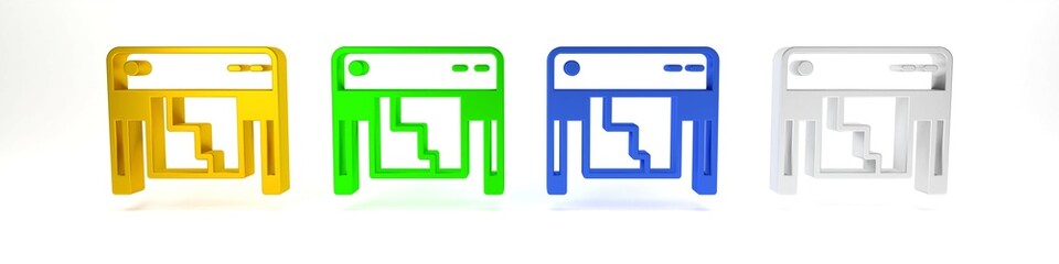 Poster - colorful plotter icon isolated on white background. large format multifunction printer. polygraphy, 