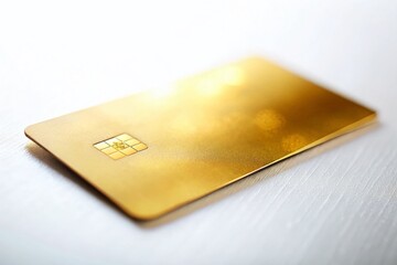 Gold Bank Card Isolated on White Background for Financial Concepts and Luxury Spending