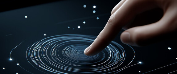 Poster - Close-up of a futuristic wearable holographic device being digitally sketched, 