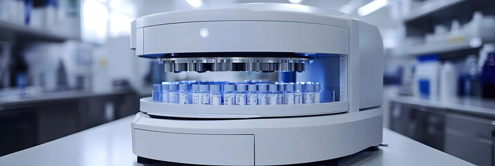 Poster - Automated medical laboratory equipment for diagnostic testing,genetic analysis,and advanced biotech research processes. Precise,efficient,and innovative instruments used in modern healthcare.