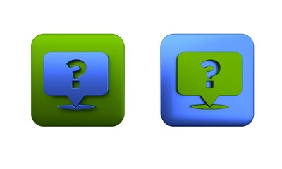 Poster - colorful question mark icon isolated on white background. faq sign. copy files, chat speech bubble a