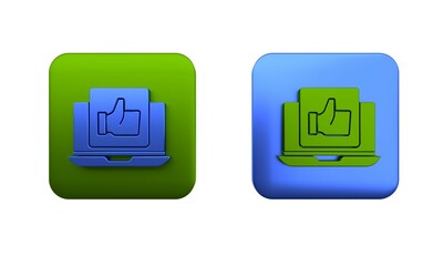 Poster - Colorful Hand like icon isolated on white background. Square button. 3D render illustration