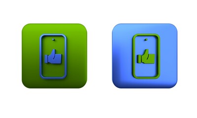 Poster - Colorful Hand like icon isolated on white background. Square button. 3D render illustration