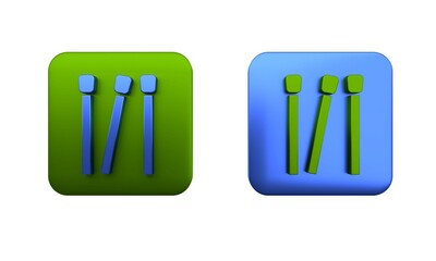 Poster - Colorful Matches icon isolated on white background. Square button. 3D render illustration