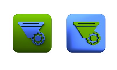 Poster - Colorful Filter setting icon isolated on white background. Square button. 3D render illustration