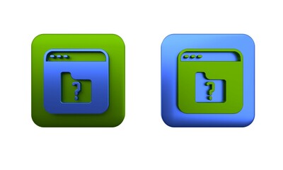 Poster - Colorful File missing icon isolated on white background. Square button. 3D render illustration