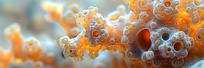 Poster - Captivating Microscopic Spheres of Natural Organic Structures:An abstract view into the intricate and beautiful world of cellular and biological elements.