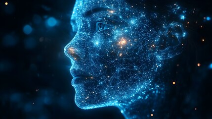 Leinwandbilder - Conceptual showcasing the idea of using advanced algorithms and technologies to control and manipulate human beings through complex digital interfaces and AI-enhanced proxies.