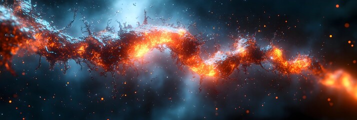 Aufkleber - cosmic explosion,with fiery energy and luminous eruptions,illuminating the mysterious depths of the vast universe.