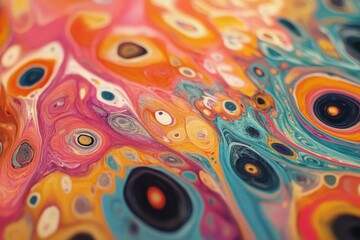 Poster - Fluid vibrancy abstract colorful patterns in motion evoking a sense of rhythm and energy
