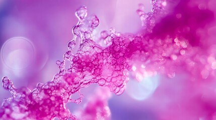 Wall Mural - A close up of a pink substance with bubbles