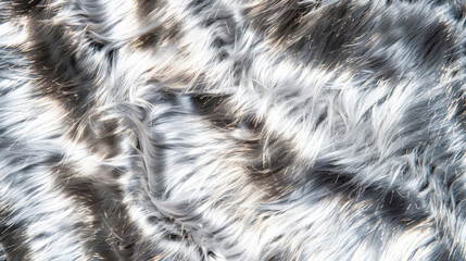 Soft fluffy white fur texture with natural light reflections