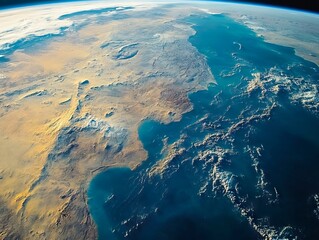 Wall Mural - a view of the earth from space of the ocean