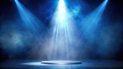 stage with spotlight and blue fog background